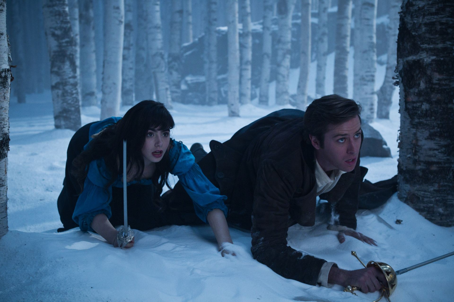 Lily Collins stars as Snow White and Armie Hammer stars as Prince Andrew Alcott in Relativity Media's Mirror Mirror (2012). Photo credit by Jan Thijs.