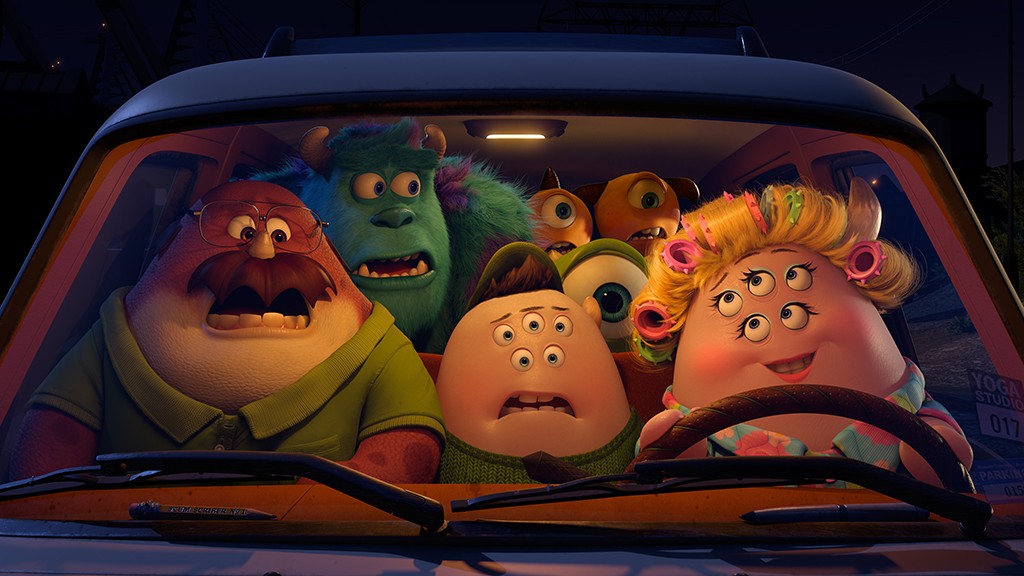 Don Carlton, Scott 'Squishy' Squibbles, Ms. Squibbles, Sulley, Mike Wazowski, Terri & Terry Perry from Walt Disney Pictures' Monsters University (2013)