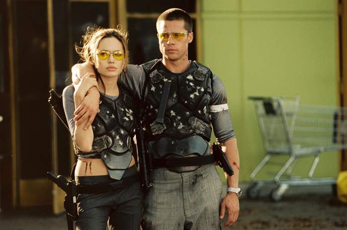 Brad Pitt and Angelina Jolie as Mr and Mrs Smith