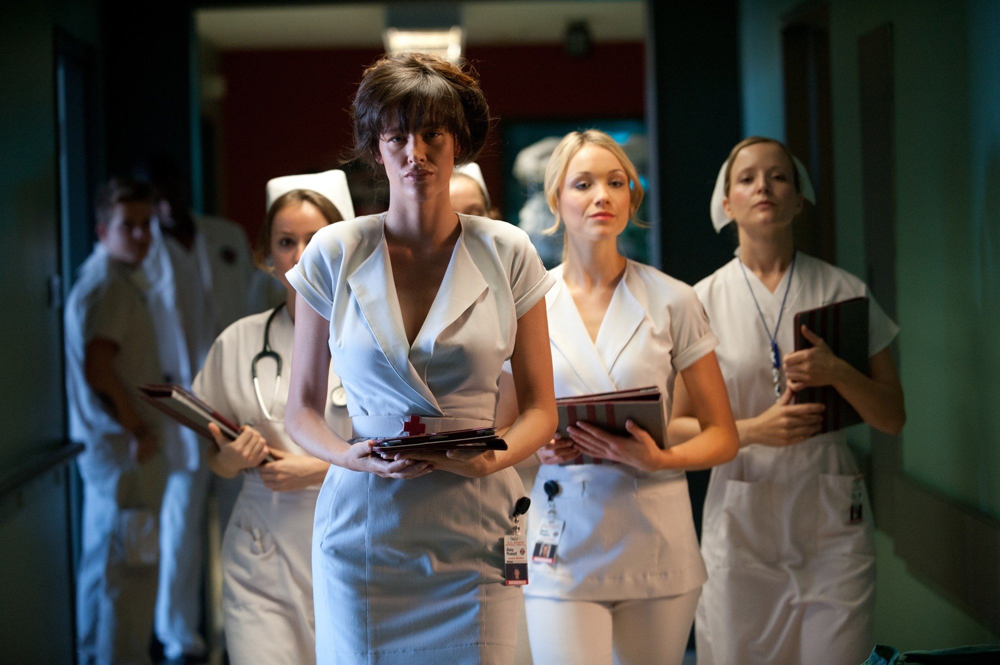 Paz de la Huerta stars as Abby Russell and Katrina Bowden stars as Danni in Lionsgate Films' Nurse 3D (2014)