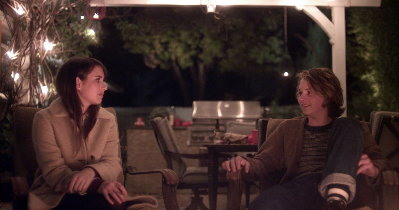 Emma Roberts stars as April and Jack Kilmer stars as Teddy in Tribeca Film's Palo Alto (2014)