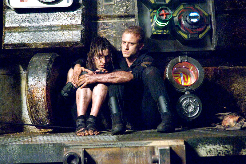 Antje Traue and Ben Foster (Bower) in Overture Films' Pandorum (2009)