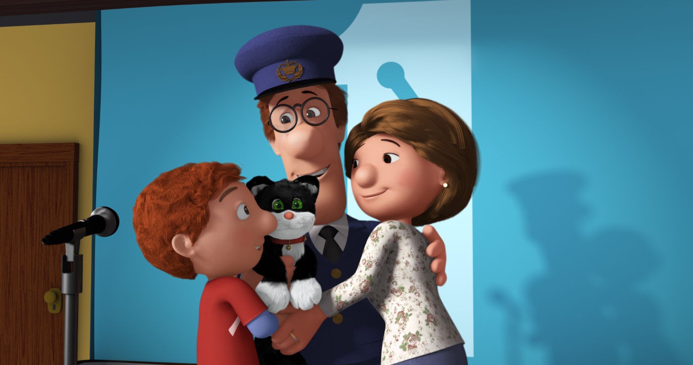 Julian, Jess, Pat and Sara from Shout! Factory's Postman Pat: The Movie (2014)