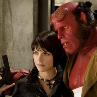 Ron Perlman as Hellboy and Selma Blair as Liz in Universal Pictures' Hellboy II: The Golden Army (2008)
