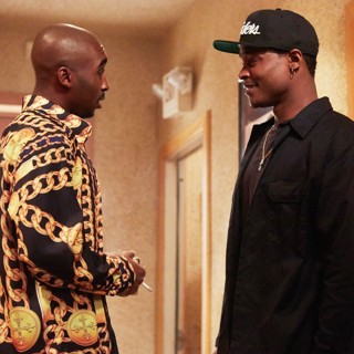 Demetrius Shipp Jr. stars as Tupac Shakur and Harold House Moore stars as Dr. Dre in Summit Entertainment's All Eyez on Me (2017)