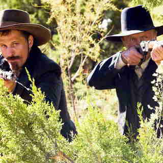 Viggo Mortensen stars as Everett Hitch and Ed Harris stars as Virgil Cole in New Line Cinema's Appaloosa (2008). Photo by Lorey Sebastian.