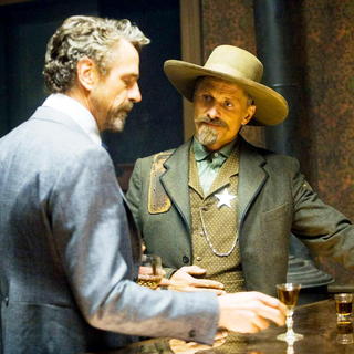 Jeremy Irons stars as Randall Bragg  and Viggo Mortensen stars as Everett Hitch in New Line Cinema's Appaloosa (2008). Photo by Lorey Sebastian.
