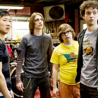 Tim Jo, Ryan Donowho, Charlie Saxton and Gaelan Connell in Summit Entertainment's Bandslam (2009)