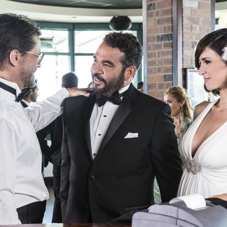 Rob Lowe, Hemky Madera and Paz Vega  in Lifetime's Beautiful & Twisted (2015). Photo credit by Jack Zeman.