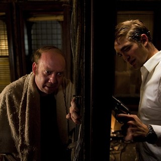 Paul Giamatti stars as Benno Levin and Robert Pattinson stars as Eric Packer in Entertainment One's Cosmopolis (2012)