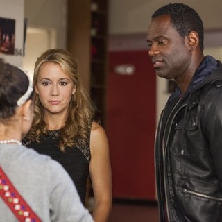 Megyn Price stars as Jenny and Brian McKnight stars as Danny in Lifetime's A Country Christmas Story (2013)
