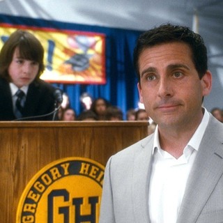 Jonah Bobo stars as Robbie and Steve Carell stars as Cal Weaver in Warner Bros. Pictures' Crazy, Stupid, Love. (2011)