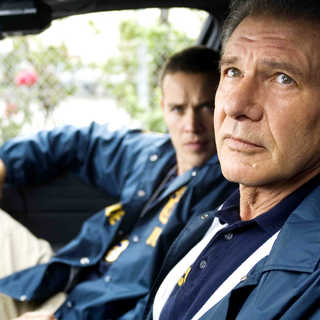 Jamison Haase stars as Officer Angelo and Harrison Ford stars as Max Brogan in The Weinstein Company's Crossing Over (2008). Photo credit by Dale Robinette.