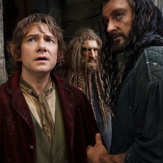 Martin Freeman, Dean O'Gorman and Richard Armitage in Warner Bros. Pictures' The Hobbit: The Desolation of Smaug (2013)