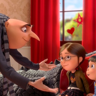 Gru, Margo, Agnes and Edith from Universal Pictures' Despicable Me 2 (2013)