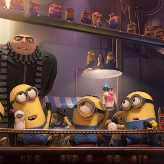 The minions and Gru from Universal Pictures' Despicable Me 2 (2013)