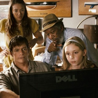 Nathan Gamble, Austin Highsmith, Harry Connick Jr., Morgan Freeman and Cozi Zuehlsdorff in Warner Bros. Pictures' Dolphin Tale (2011)