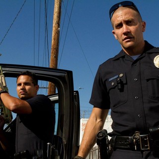 Michael Pena stars as Officer Zavala and Jake Gyllenhaal stars as Officer Taylor in Open Road Films' End of Watch (2012)