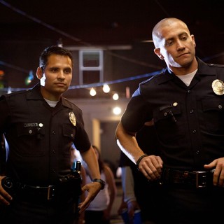 Michael Pena stars as Officer Zavala and Jake Gyllenhaal stars as Officer Taylor in Open Road Films' End of Watch (2012)