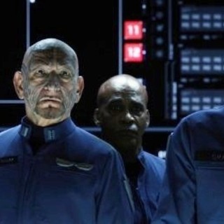 Ben Kingsley stars as Mazer Rackham and Harrison Ford stars as Colonel Hyrum Graff in Summit Entertainment's Ender's Game (2013)