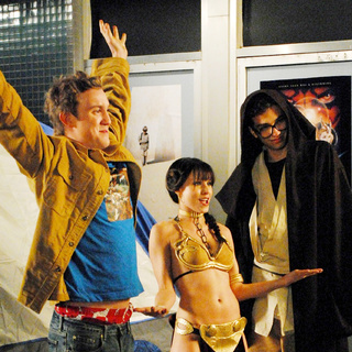 Sam Huntington, Kristen Bell and Jay Baruchel in MGM's Fanboys (2009). Photo credit by John Estes.
