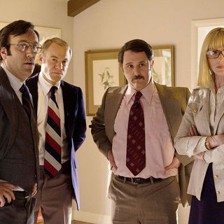 Gabriel Jarret, Jim Meskimen, Andy Milder and Kate Jennings Grant in Universal Pictures' Frost/Nixon (2008)