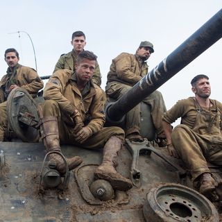 Shia LaBeouf, Xavier Samuel, Brad Pitt and Michael Pena in Columbia Pictures' Fury (2014)