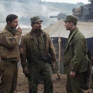Shia LaBeouf, Michael Pena, Logan Lerman and Jon Bernthal in Columbia Pictures' Fury (2014)