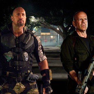 The Rock stars as Roadblock and Bruce Willis stars as Joe Colton in Paramount Pictures' G.I. Joe: Retaliation (2013)