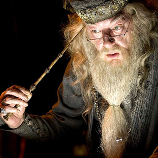 Michael Gambon as Albus Dumbledore, the headmaster of Hogwarts.