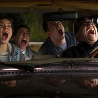 Odeya Rush, Dylan Minnette and Jack Black in Columbia Pictures' Goosebumps (2015)