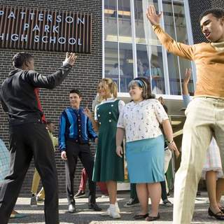 Elijah Kelley, Zac Efron, Amanda Bynes and Nikki Blonsky in New Line Cinema's Hairspray (2007)