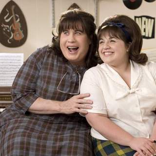 John Travolta as Edna Turnblad and Nikki Blonsky as Tracy Turnblad in New Line Cinema's Hairspray (2007)