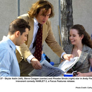 Skylar Astin, Steve Coogan and Phoebe Strole in Focus Features' Hamlet 2 (2008). Photo Credit: Cathy Kanavy.