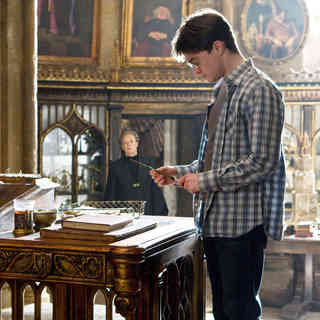 Daniel Radcliffe stars as Harry Potter and Maggie Smith stars as Minerva McGonagall in Warner Bros Pictures' Harry Potter and the Half-Blood Prince (2009)