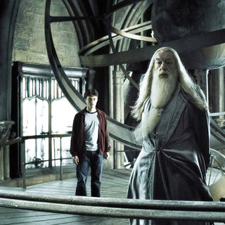 Daniel Radcliffe stars as Harry Potter and Michael Gambon stars as Albus Dumbledore in Warner Bros Pictures' Harry Potter and the Half-Blood Prince (2009)