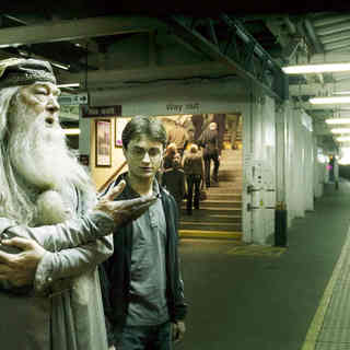Michael Gambon stars as Albus Dumbledore and Daniel Radcliffe stars as Harry Potter in Warner Bros Pictures' Harry Potter and the Half-Blood Prince (2009)