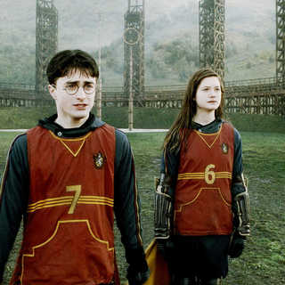 Daniel Radcliffe stars as Harry Potter and Bonnie Wright stars as Ginny Weasley in Warner Bros Pictures' Harry Potter and the Half-Blood Prince (2009)