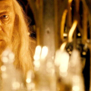 Michael Gambon stars as Albus Dumbledore  and Daniel Radcliffe stars as Harry Potter in Warner Bros Pictures' Harry Potter and the Half-Blood Prince (2009)