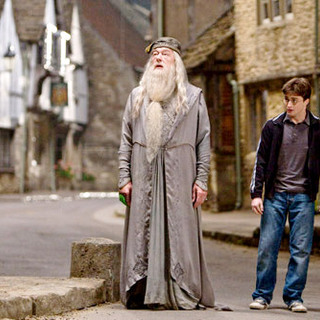 Michael Gambon stars as Albus Dumbledore and Daniel Radcliffe stars as Harry Potter in Warner Bros Pictures' Harry Potter and the Half-Blood Prince (2009)