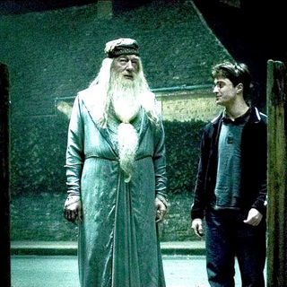 Michael Gambon stars as Albus Dumbledore and Daniel Radcliffe stars as Harry Potter in Warner Bros Pictures' Harry Potter and the Half-Blood Prince (2009)