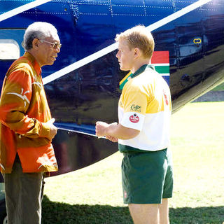 Morgan Freeman stars as Nelson Mandela and Matt Damon stars as Francois Pienaar in Warner Bros. Pictures' Invictus (2009)