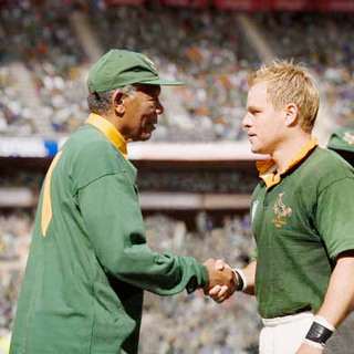 Morgan Freeman stars as Nelson Mandela and Matt Damon stars as Francois Pienaar in Warner Bros. Pictures' Invictus (2009)