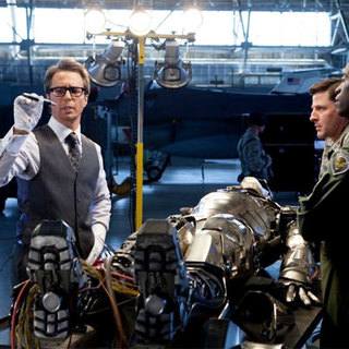 Sam Rockwell stars as Justin Hammer and Don Cheadle stars as Col. James 'Rhodey' Rhodes in Paramount Pictures' Iron Man 2 (2010)