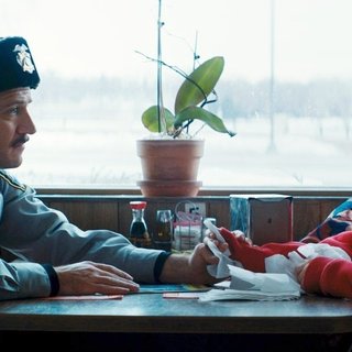 David Zellner stars as Policeman and Rinko Kikuchi stars as Kumiko in Amplify's Kumiko, the Treasure Hunter (2015). Photo credit by Sean Porter.