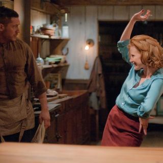Tom Hardy stars as Forrest Bondurant and Jessica Chastain stars as Maggie in The Weinstein Company's Lawless (2012)