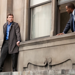 Sam Worthington stars as Nick Cassidy and Anthony Mackie stars as Mike Ackerman in Summit Entertainment's Man on a Ledge (2012)