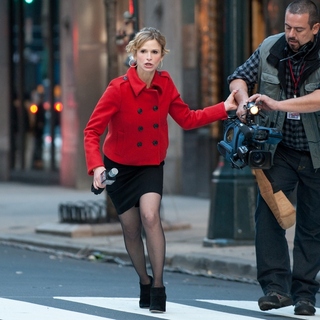 Kyra Sedgwick stars as Suzie Morales and Frank Pando stars as Cameraman in Summit Entertainment's Man on a Ledge (2012)