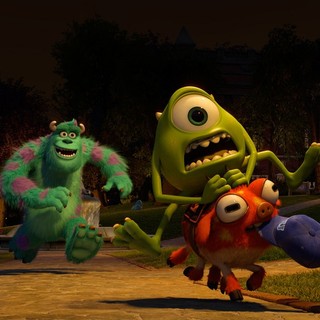 Sulley, Archie the Scare Pig and Mike Wazowski from Walt Disney Pictures' Monsters University (2013)