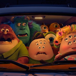 Don Carlton, Scott 'Squishy' Squibbles, Ms. Squibbles, Sulley, Mike Wazowski, Terri & Terry Perry from Walt Disney Pictures' Monsters University (2013)